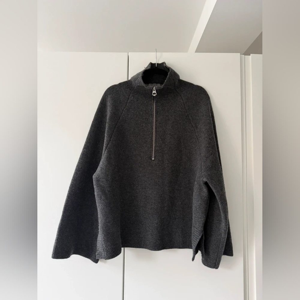 Gray Quarter-Zip Sweater